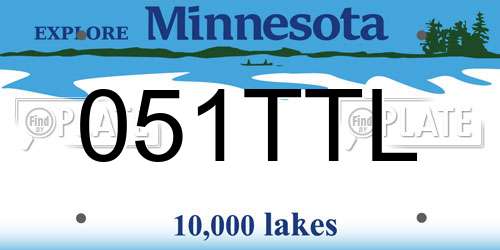051TTL Minnesota License Plate