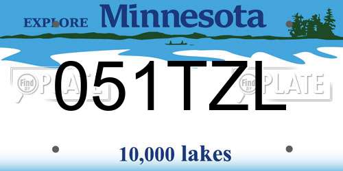 051TZL Minnesota License Plate