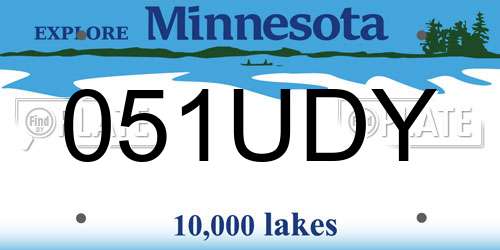051UDY Minnesota License Plate