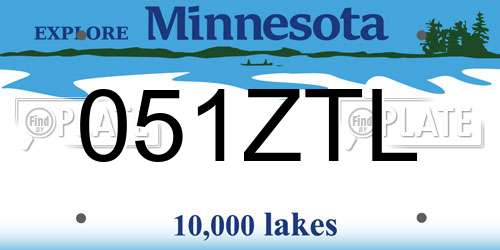 051ZTL Minnesota License Plate