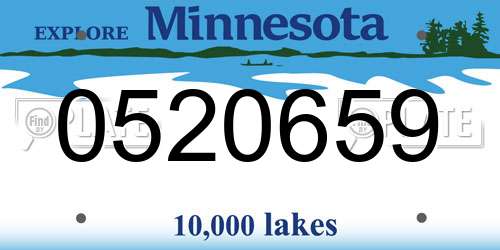 0520659 Minnesota License Plate