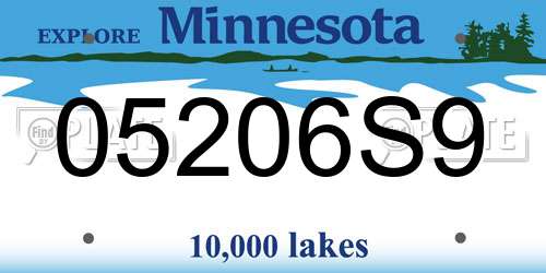 05206S9 Minnesota License Plate