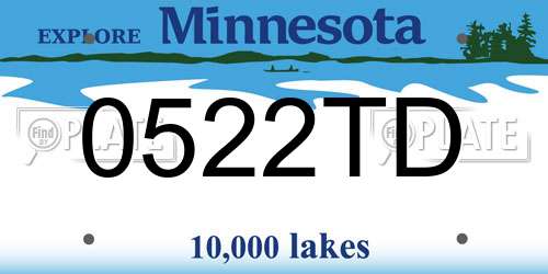 0522TD Minnesota License Plate