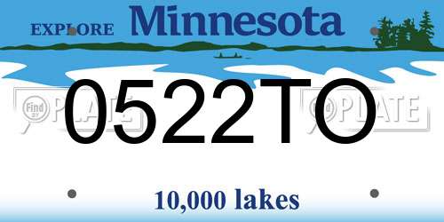0522TO Minnesota License Plate
