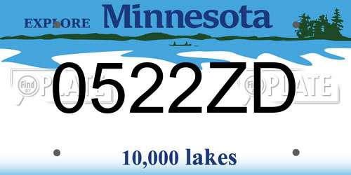 0522ZD Minnesota License Plate