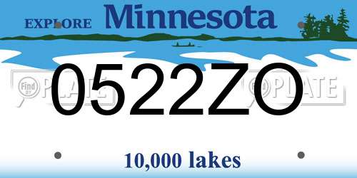 0522ZO Minnesota License Plate