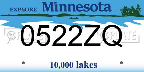 0522ZQ Minnesota License Plate