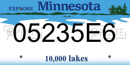 05235E6 Minnesota License Plate