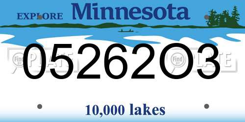 05262O3 Minnesota License Plate