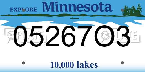 05267O3 Minnesota License Plate