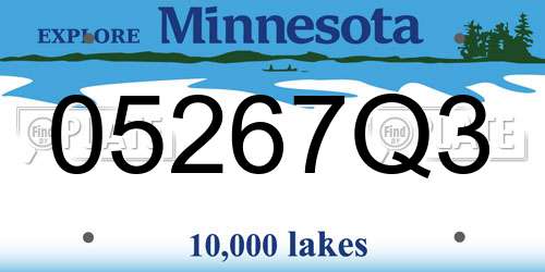 05267Q3 Minnesota License Plate
