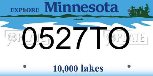 0527TO Minnesota License Plate