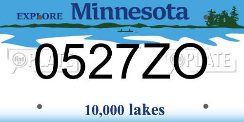 0527ZO Minnesota License Plate