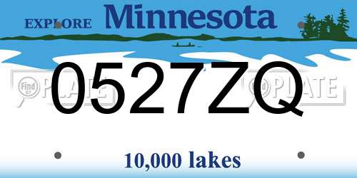 0527ZQ Minnesota License Plate