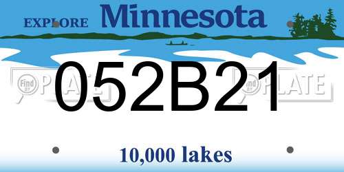 052B21 Minnesota License Plate