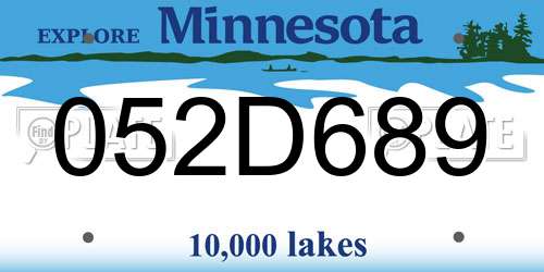 052D689 Minnesota License Plate