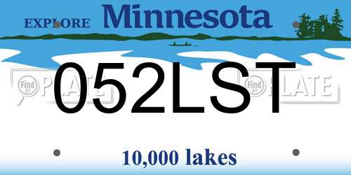 052LST Minnesota License Plate