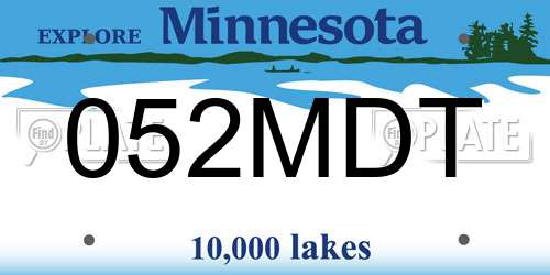 052MDT Minnesota License Plate