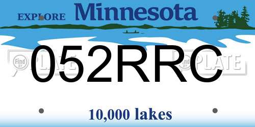 052RRC Minnesota License Plate