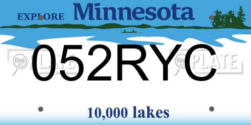 052RYC Minnesota License Plate