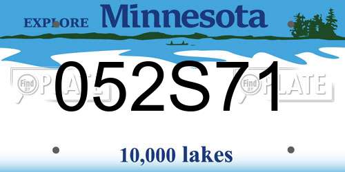 052S71 Minnesota License Plate