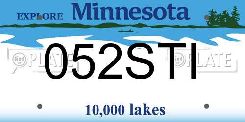 052STI Minnesota License Plate