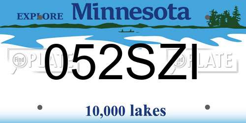 052SZI Minnesota License Plate