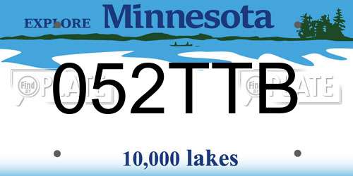 052TTB Minnesota License Plate