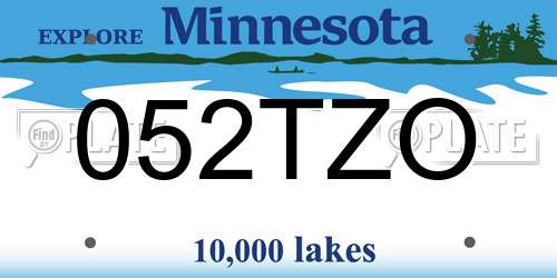 052TZO Minnesota License Plate