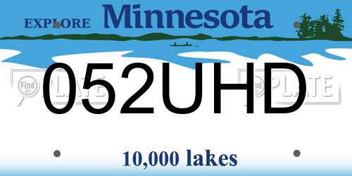 052UHD Minnesota License Plate