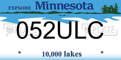 052ULC Minnesota License Plate