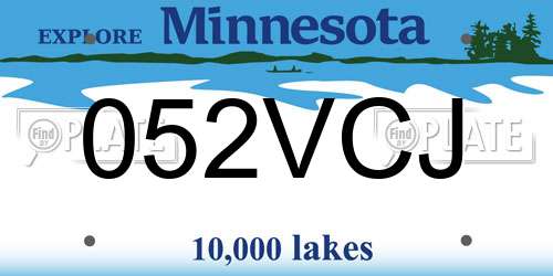 052VCJ Minnesota License Plate
