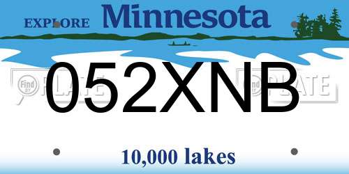 052XNB Minnesota License Plate