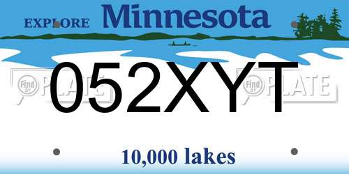 052XYT Minnesota License Plate