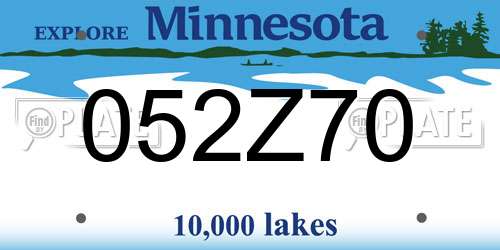 052Z70 Minnesota License Plate