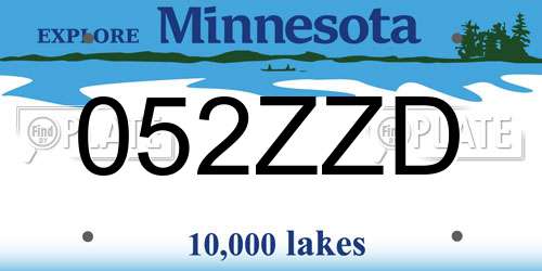 052ZZD Minnesota License Plate