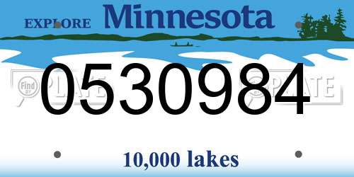 0530984 Minnesota License Plate