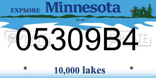 05309B4 Minnesota License Plate