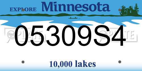 05309S4 Minnesota License Plate