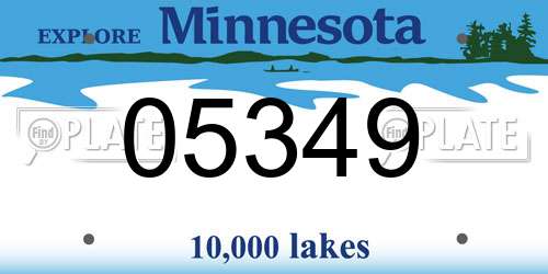 05349 Minnesota License Plate