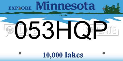 053HQP Minnesota License Plate
