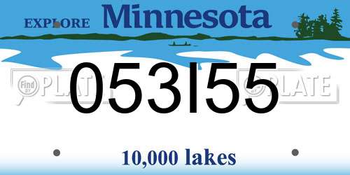 053I55 Minnesota License Plate