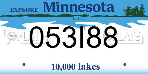 053I88 Minnesota License Plate