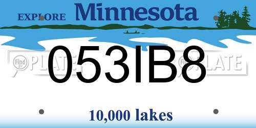 053IB8 Minnesota License Plate