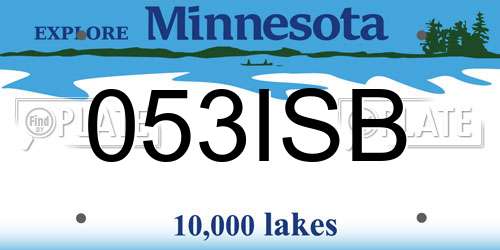 053ISB Minnesota License Plate