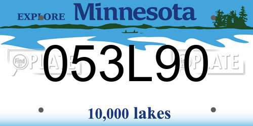 053L90 Minnesota License Plate