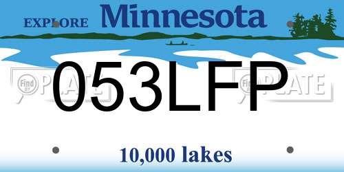 053LFP Minnesota License Plate