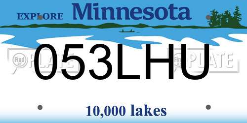 053LHU Minnesota License Plate