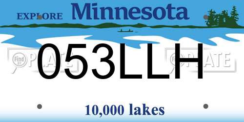 053LLH Minnesota License Plate