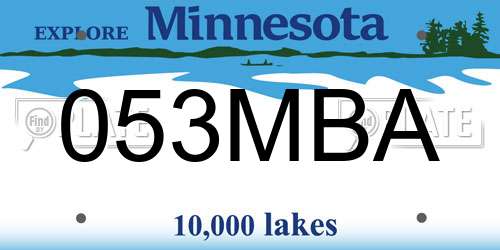 053MBA Minnesota License Plate